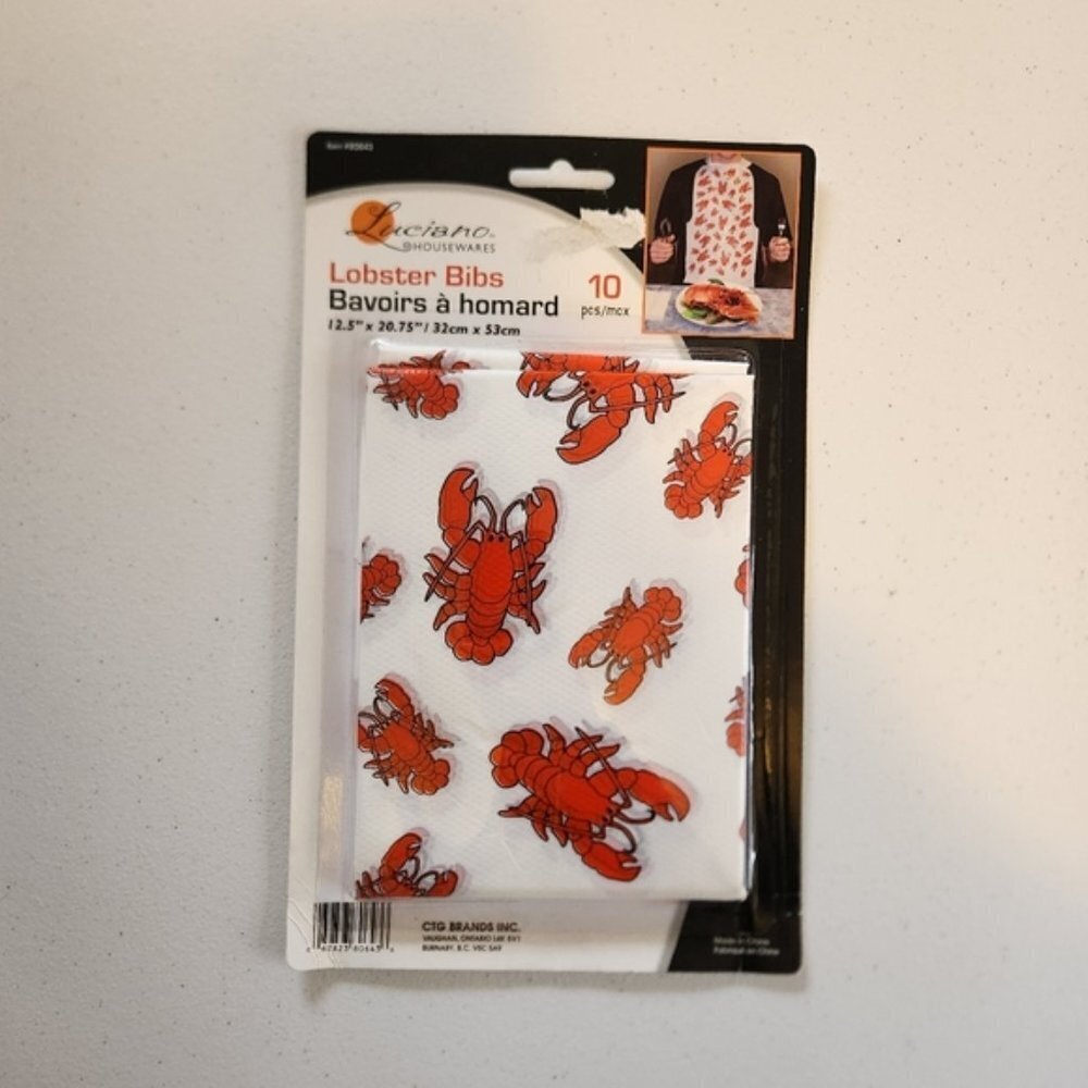 Disposable Adult Size Poly Lobster Bibs Lightweight High Quality 10 Novelty New